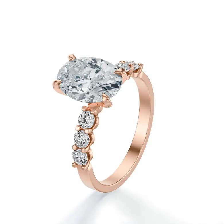 Pierścionek z dużym diamentem różowe złoto SBP_038 Pierścionek z dużym diamentem różowe złoto SBP_038